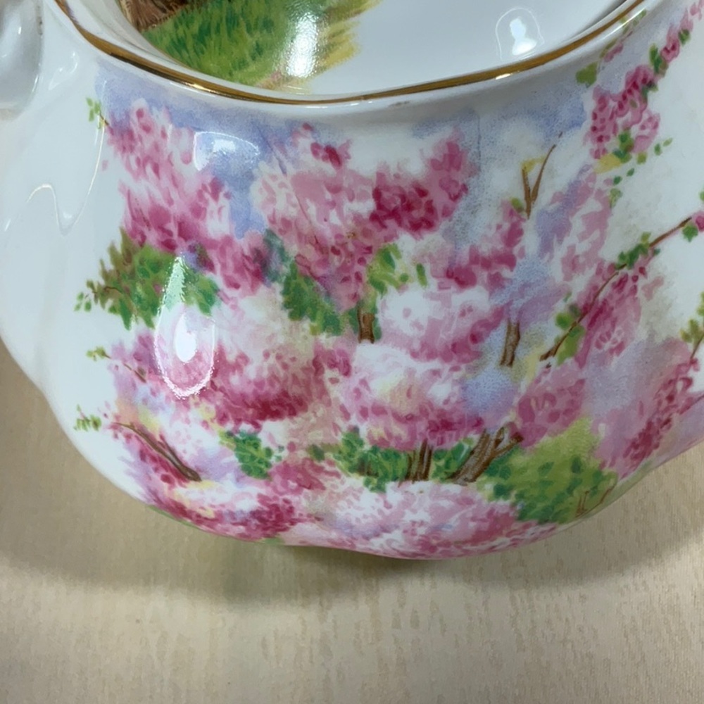 Royal Albert Blossom Time Teapot with Green and Pink Accents - Picture 5 of 16